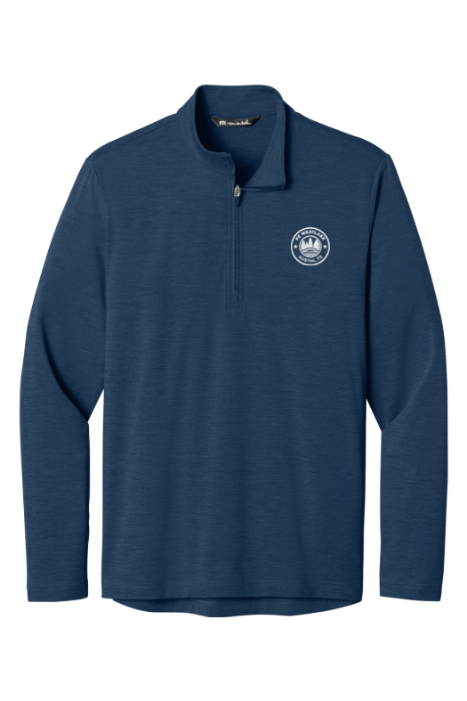 FC Westlake | FCW Tonal White Crest EMB Navy Heather TravisMathew Onward 1/4-Zip