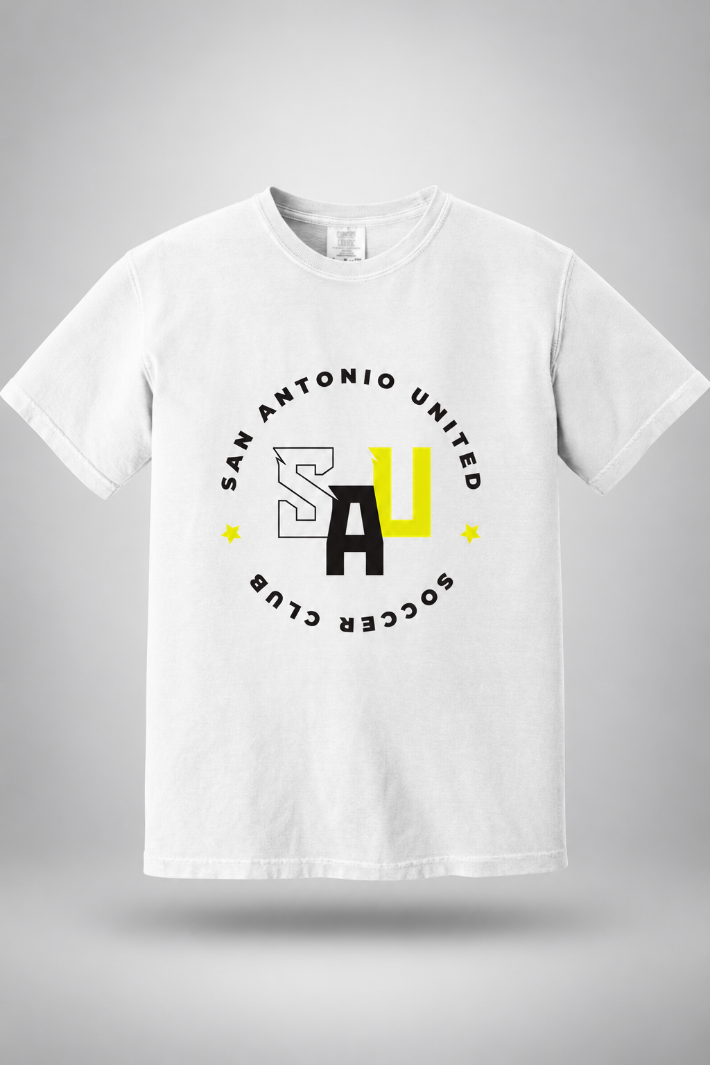 SAU Core | Unisex CC Logo Tee – White, front view