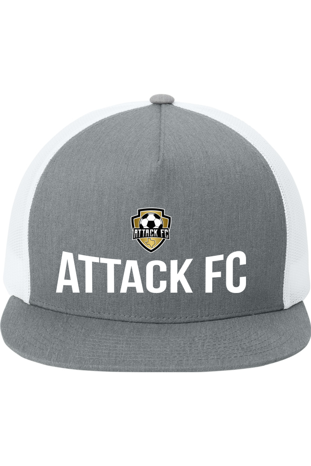 Attack FC | 5-Panel Classic Mesh Back Cap – Heather Gray, front view