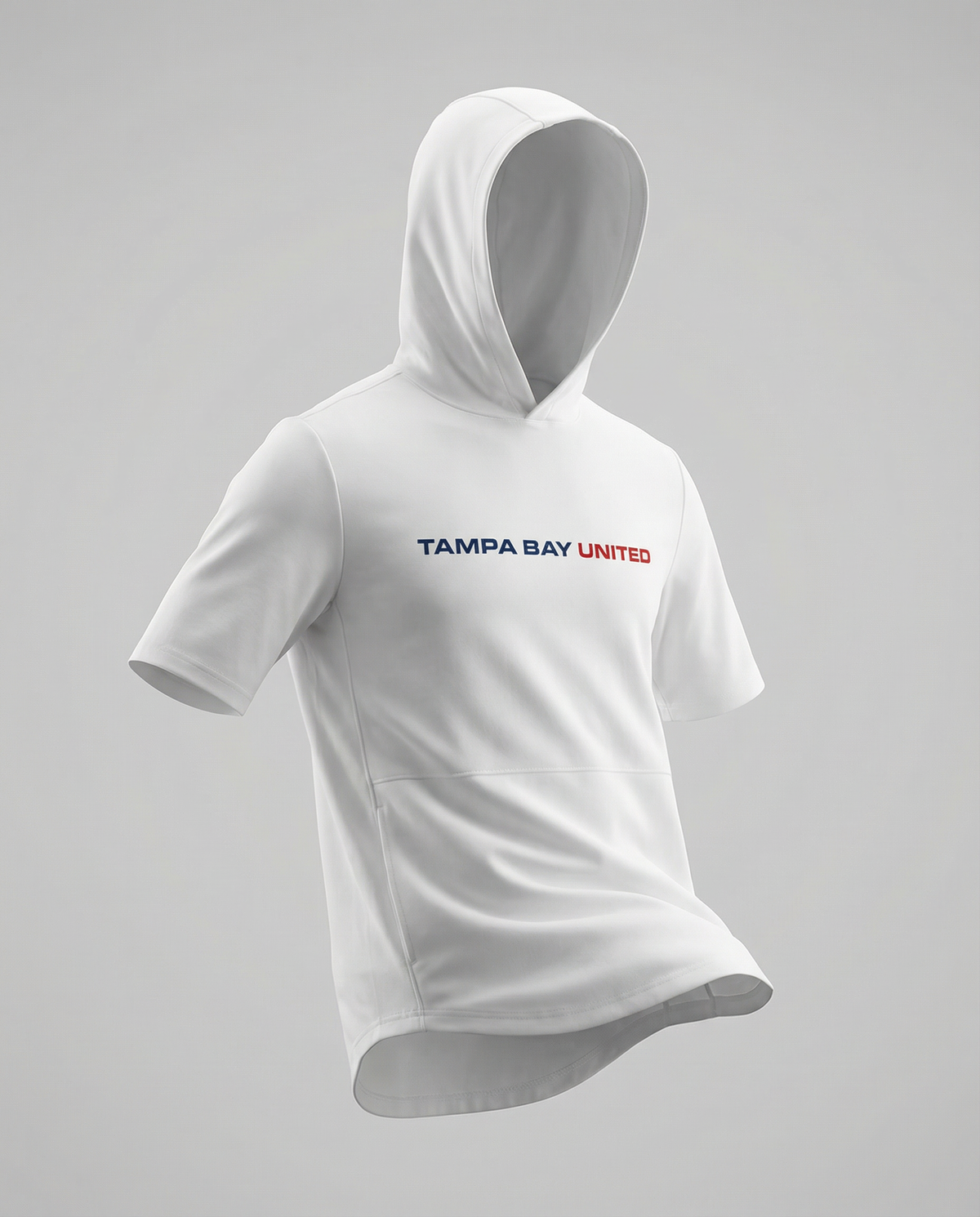 TBU | Mens Performance SS Hoodie – White, front view
