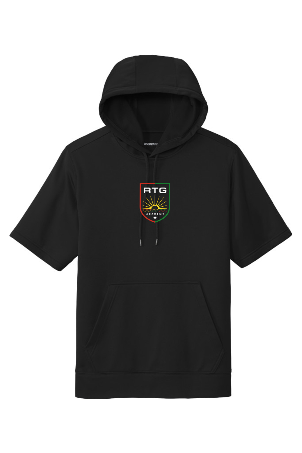 RTG Core | Men's SS Fleece Hoodie – Black, front view