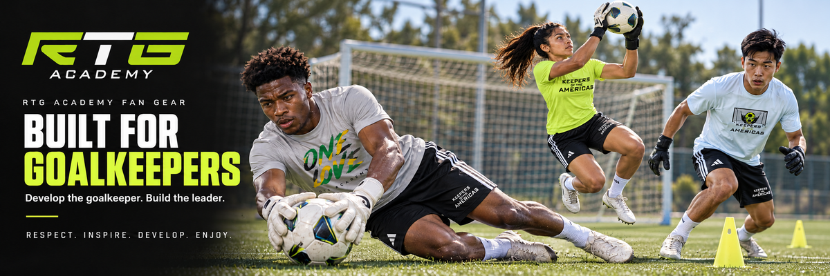 RTG Academy goalkeeper making a high-ball catch during training