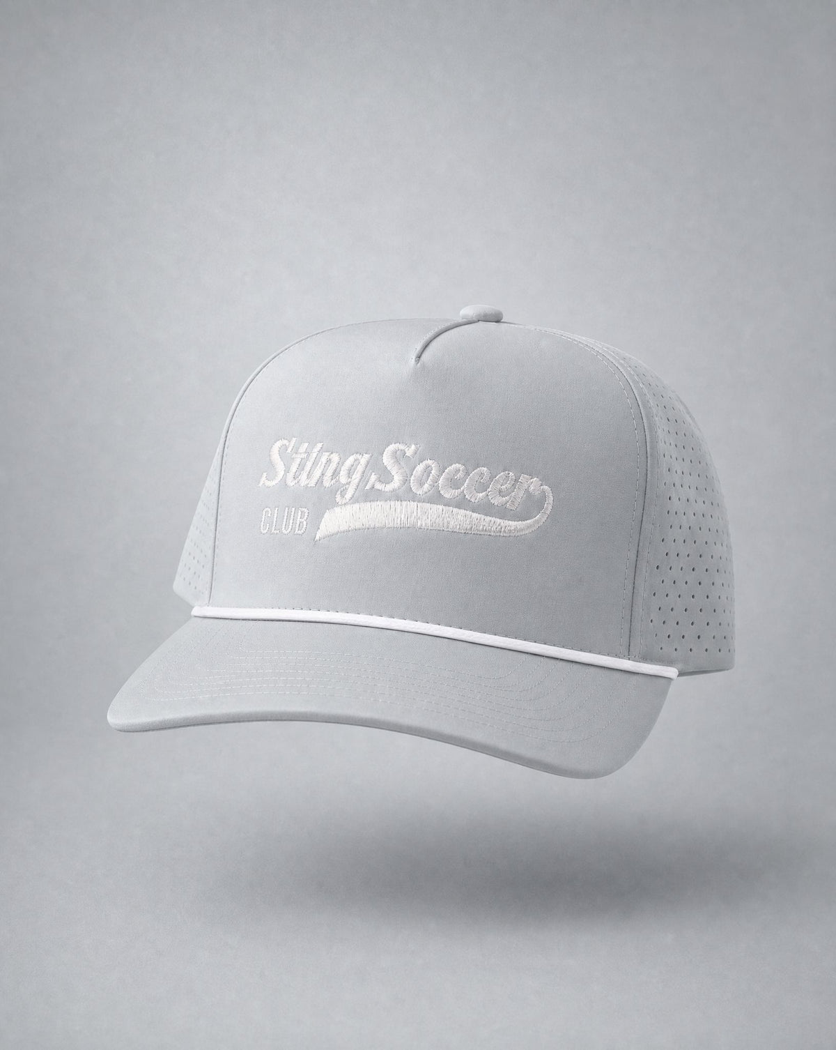 Silver and white Sting Retro Collection varsity performance snapback