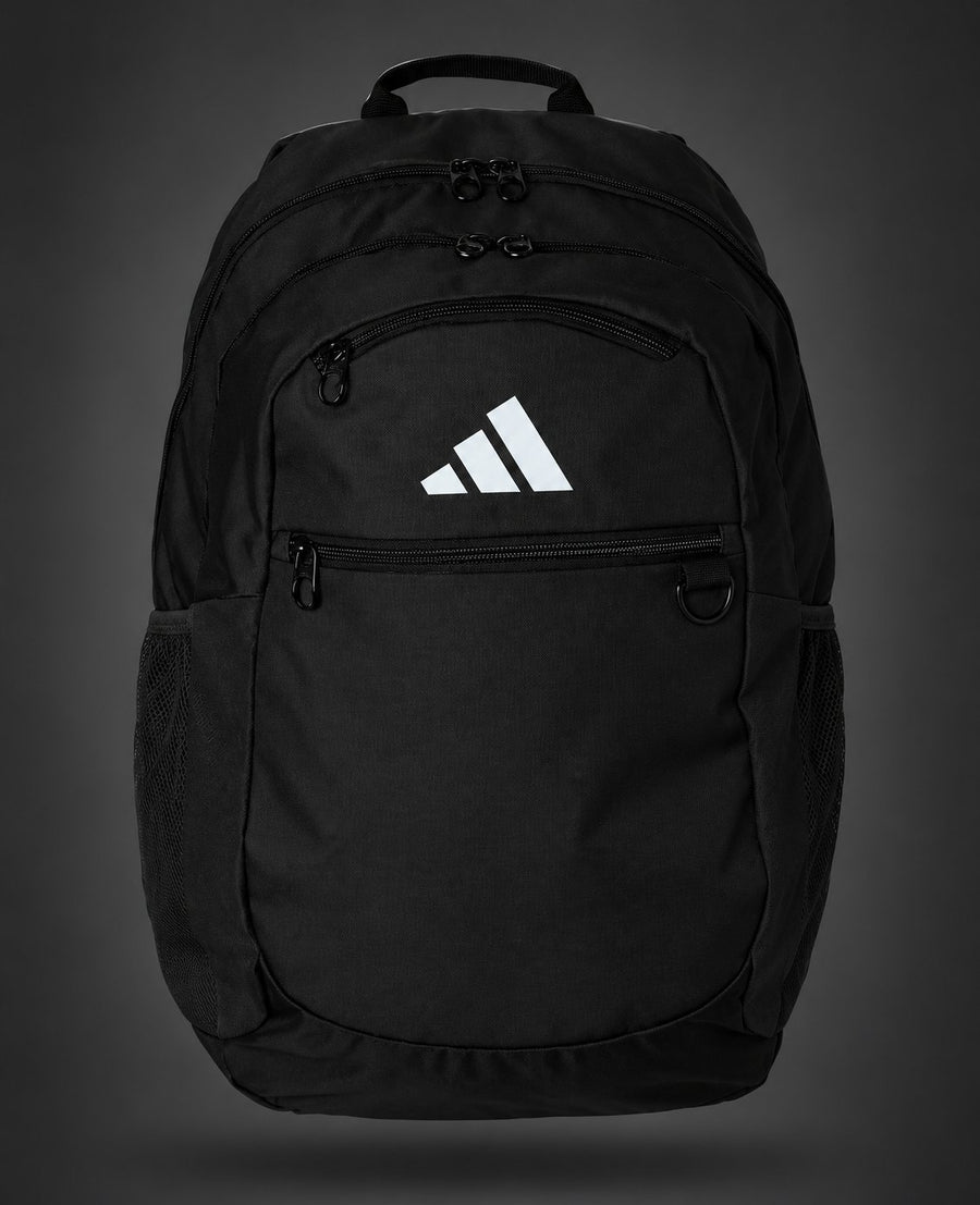 Sting Coach black Adidas Striker backpack, front view