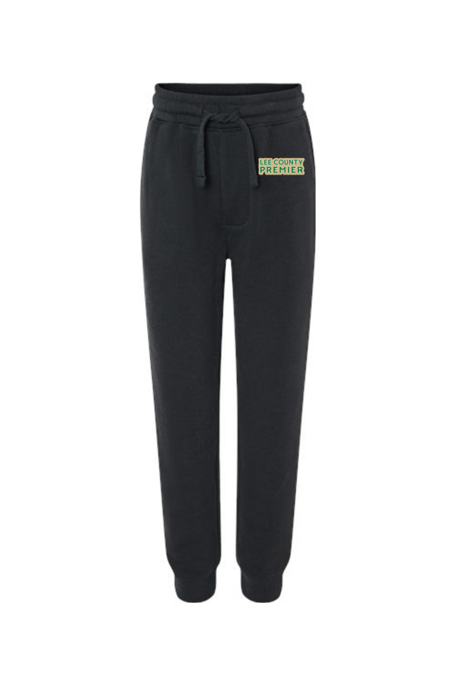Lee County | Youth Joggers – Black, front view