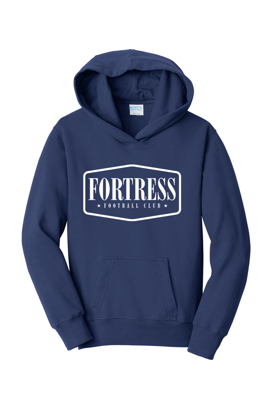 Fortress Youth Fan Favorite Fleece Pullover Hoodie – Navy, front view
