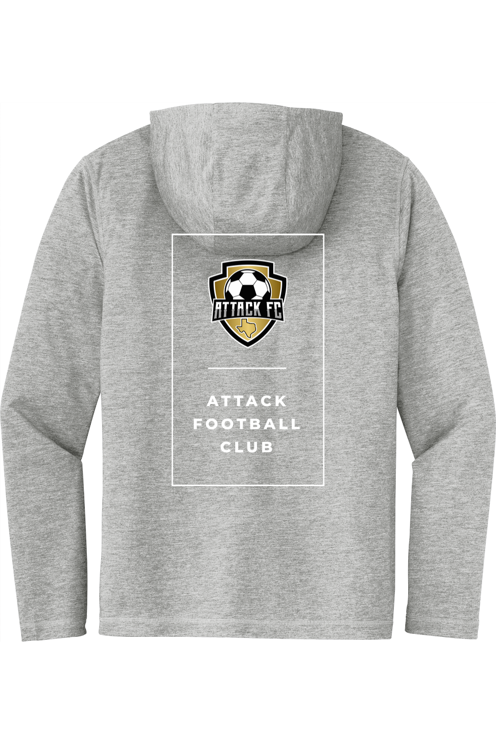 Attack FC | Sport-Tek PosiCharge Tri-Blend Wicking Long Sleeve Hoodie – Light Gray, back view