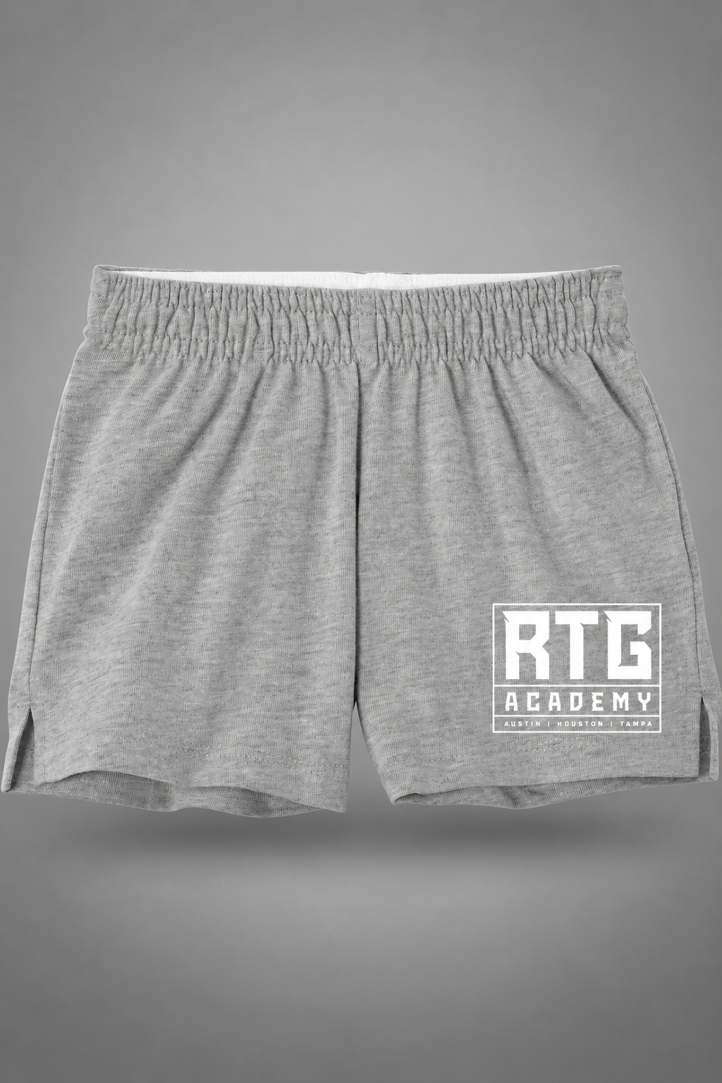 RTG Core | Youth Squad Short – Heather Gray, front view