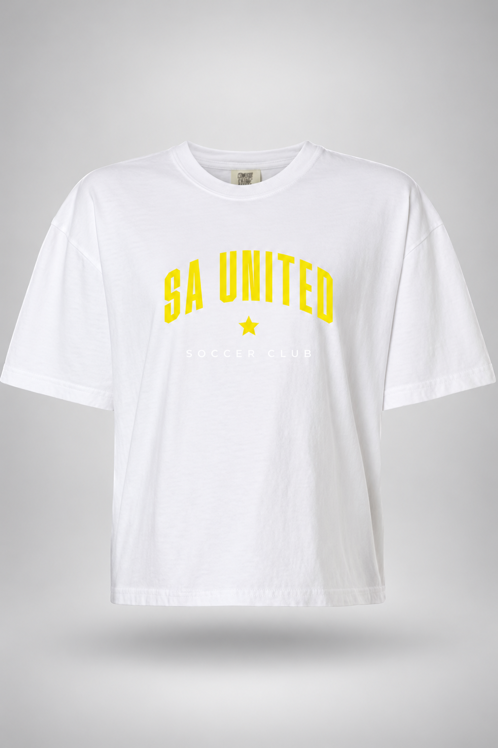 SAU Core | Women's Cropped CC Tee – White, front view