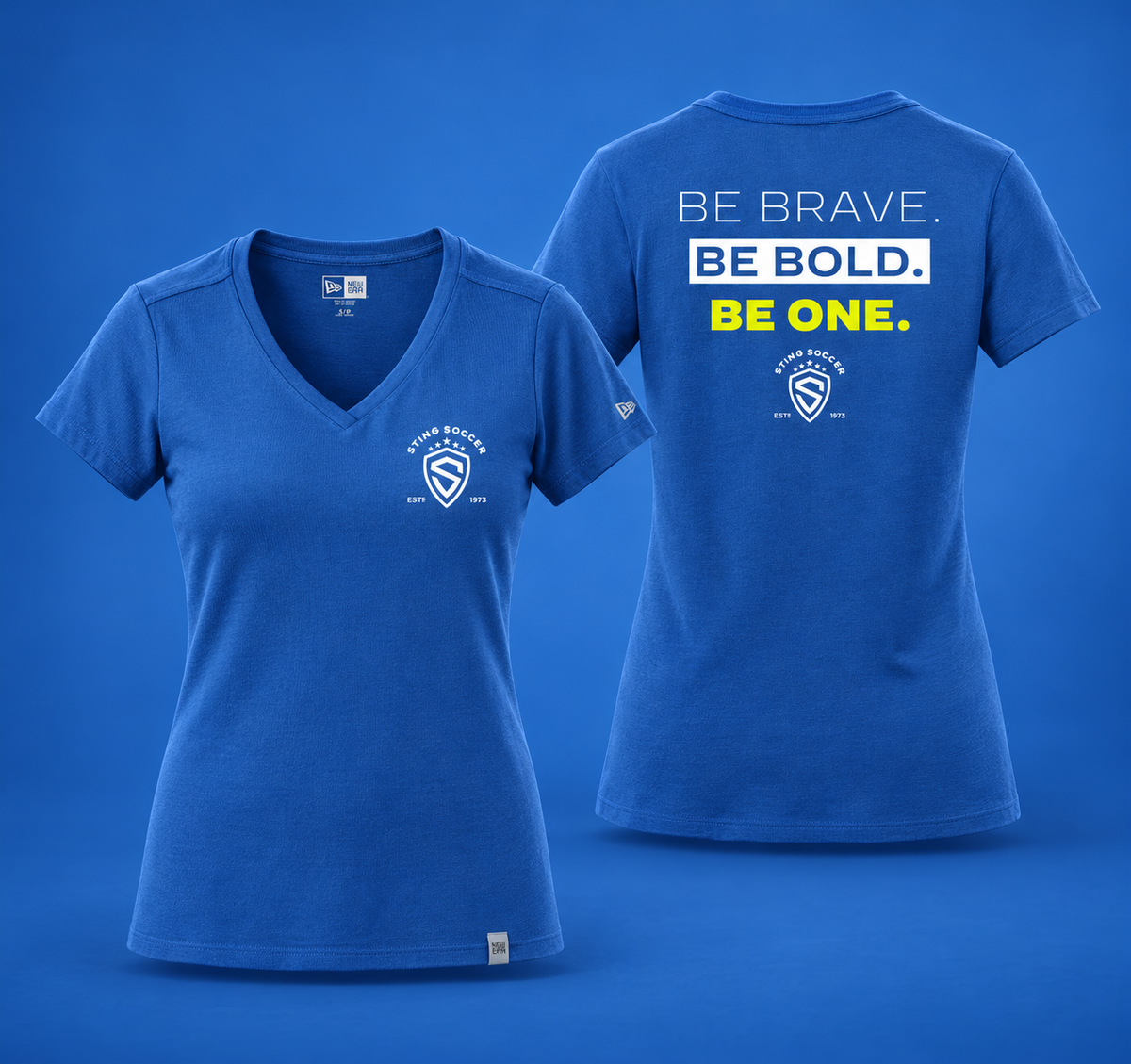 Sting 22 Brave.Bold.One. New Era Ladies V-Neck Tee